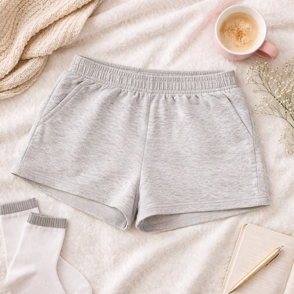 No Boundaries Pants - No Boundaries Gray Lounge Shorts Women’s Medium Elastic Waist Cozy Casual